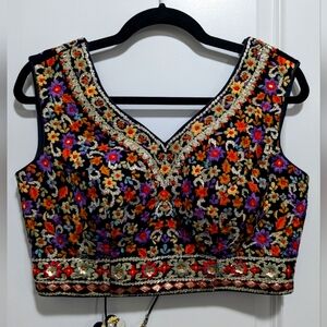 Embroidered Velvet Lehenga